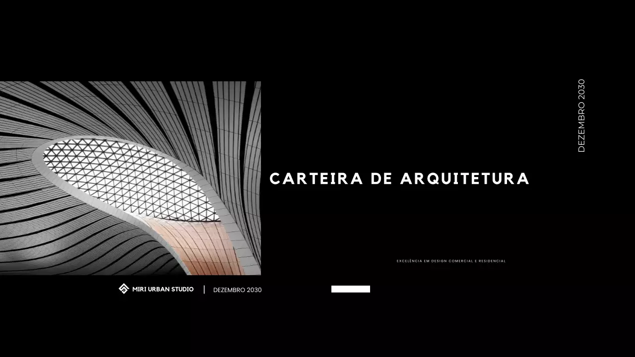 Apresentação da carteira de arquitetura moderna e minimalista