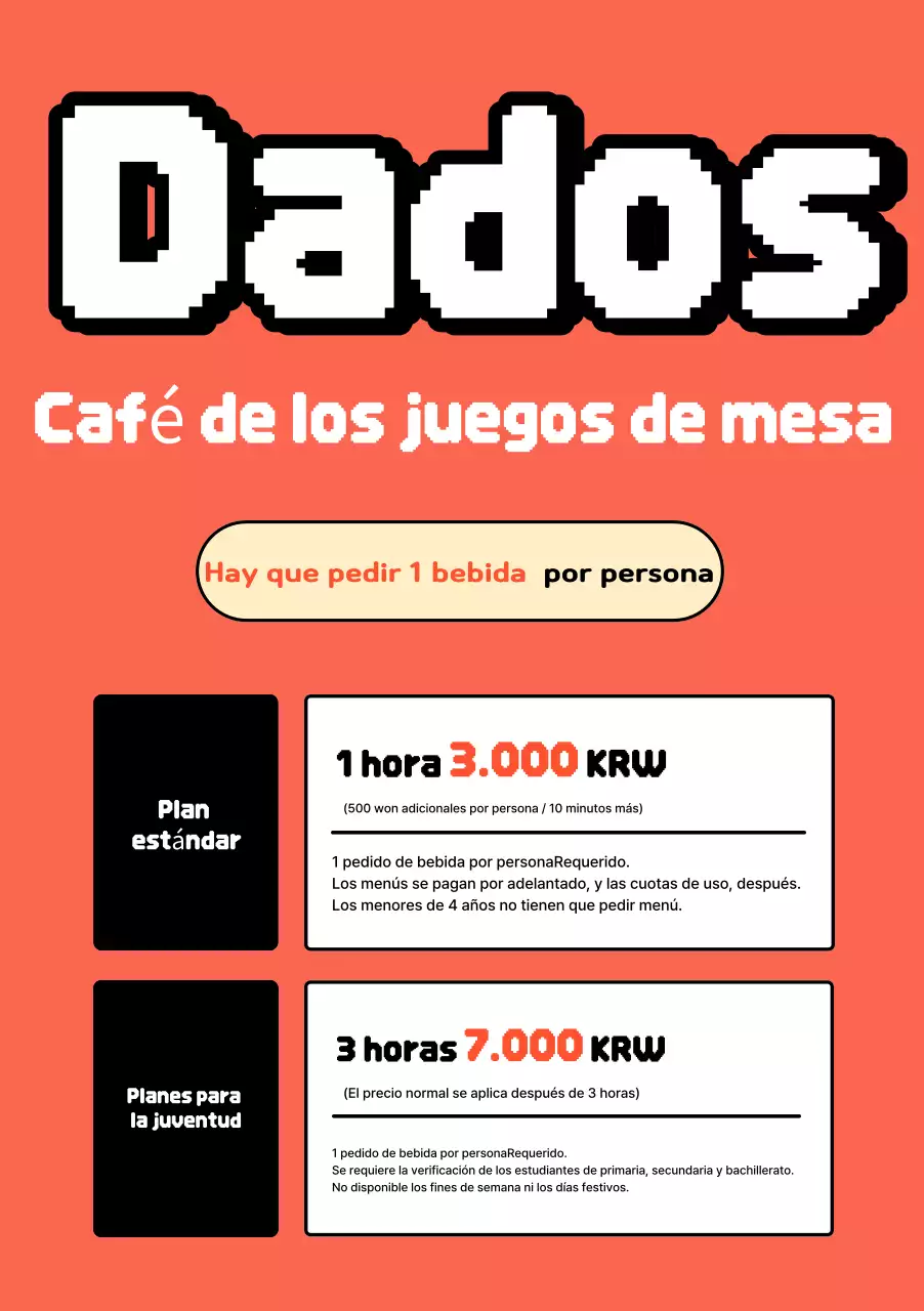 Promociona tu cafetería de juegos de mesa retro azul claro