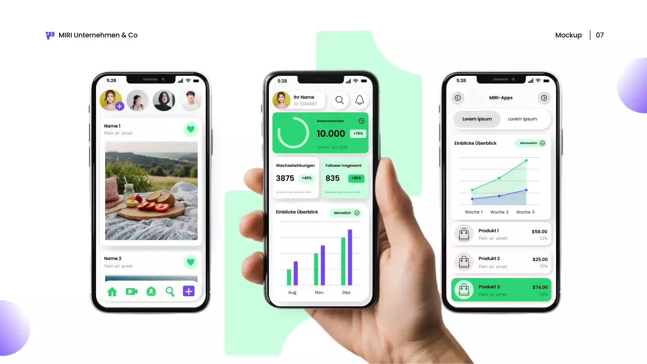 weiße moderne mobile Präsentation