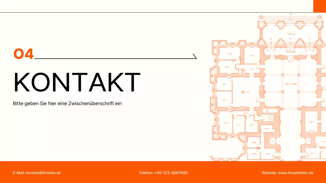 orangefarbenes Portfolio moderner Architektur