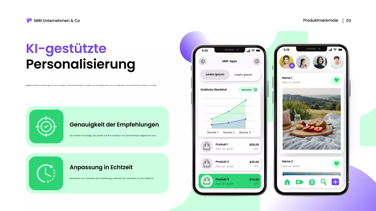 weiße moderne mobile Präsentation