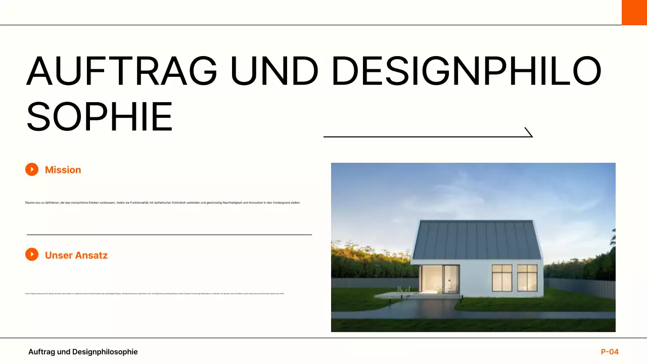 orangefarbenes Portfolio moderner Architektur