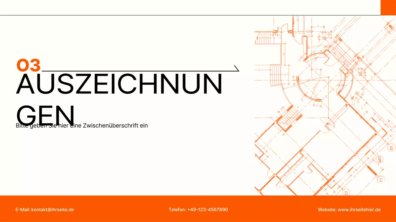 orangefarbenes Portfolio moderner Architektur