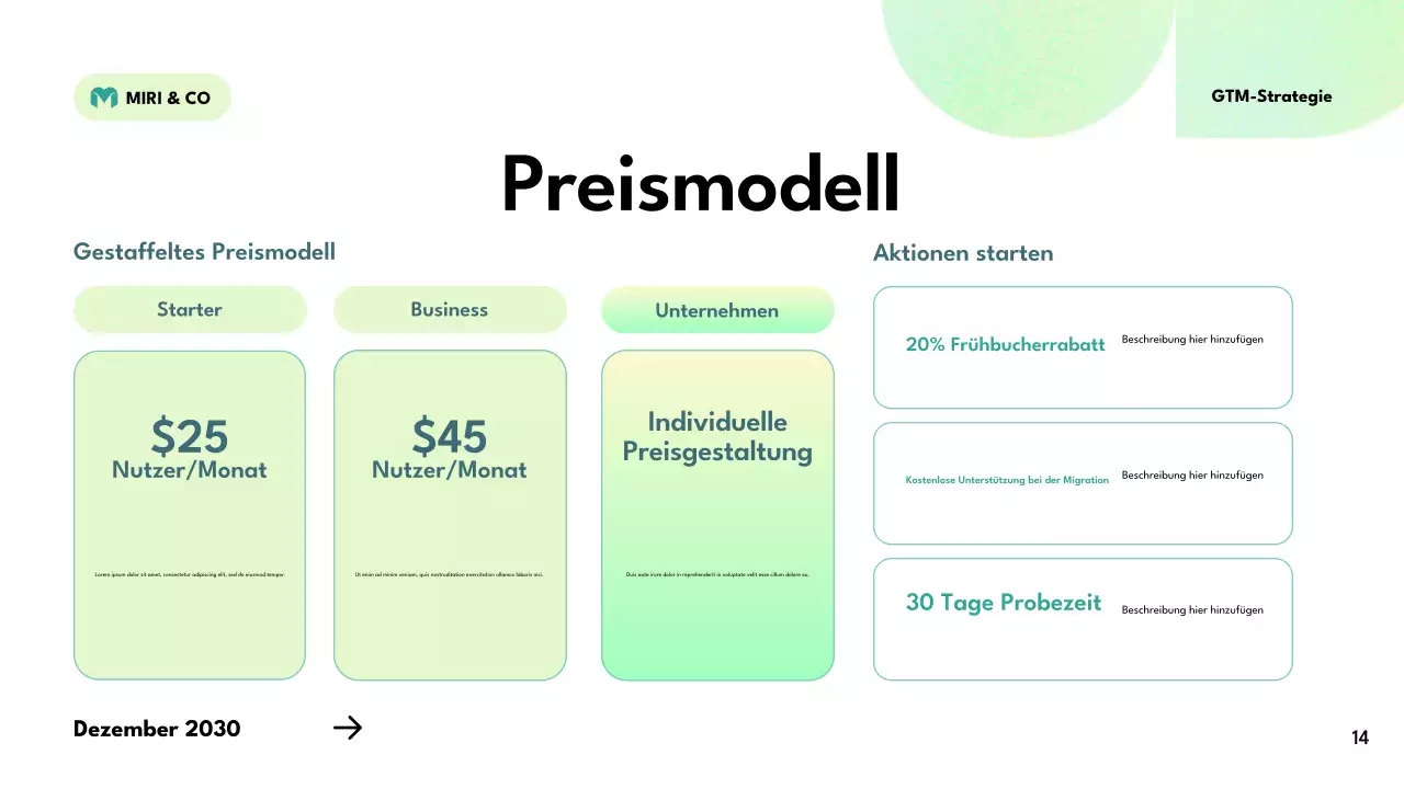 grüner moderner Strategieplan