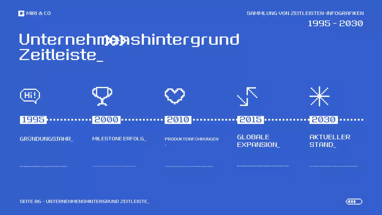Zeitleisten-Infografik-Sammelpräsentation mit verschiedenen, von lustigen bis zu eleganten Designstilen