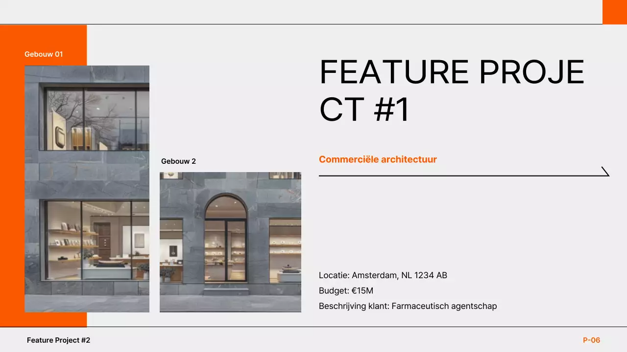 portfolio oranje moderne architectuur