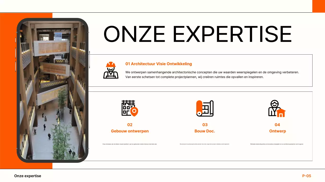 portfolio oranje moderne architectuur