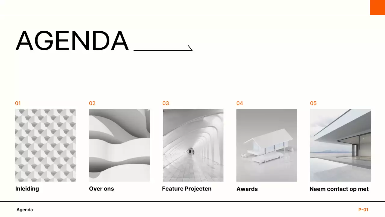 portfolio oranje moderne architectuur