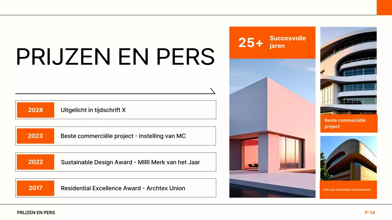 portfolio oranje moderne architectuur