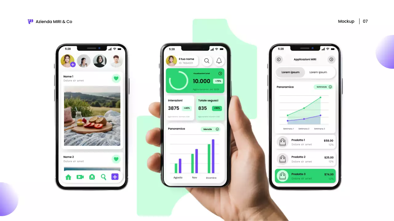presentazione mobile moderna bianca