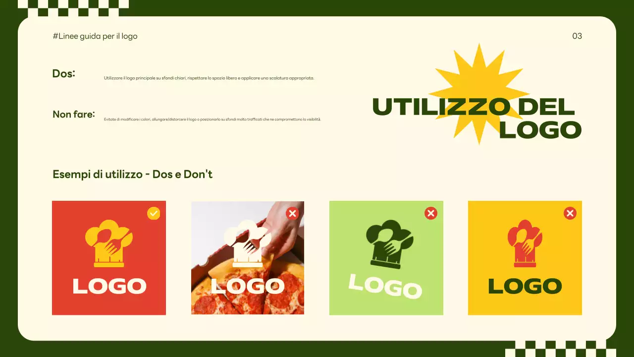 linea guida del marchio retro beige