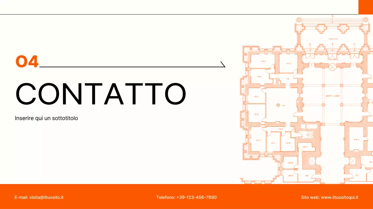 portfolio di architettura moderna arancione