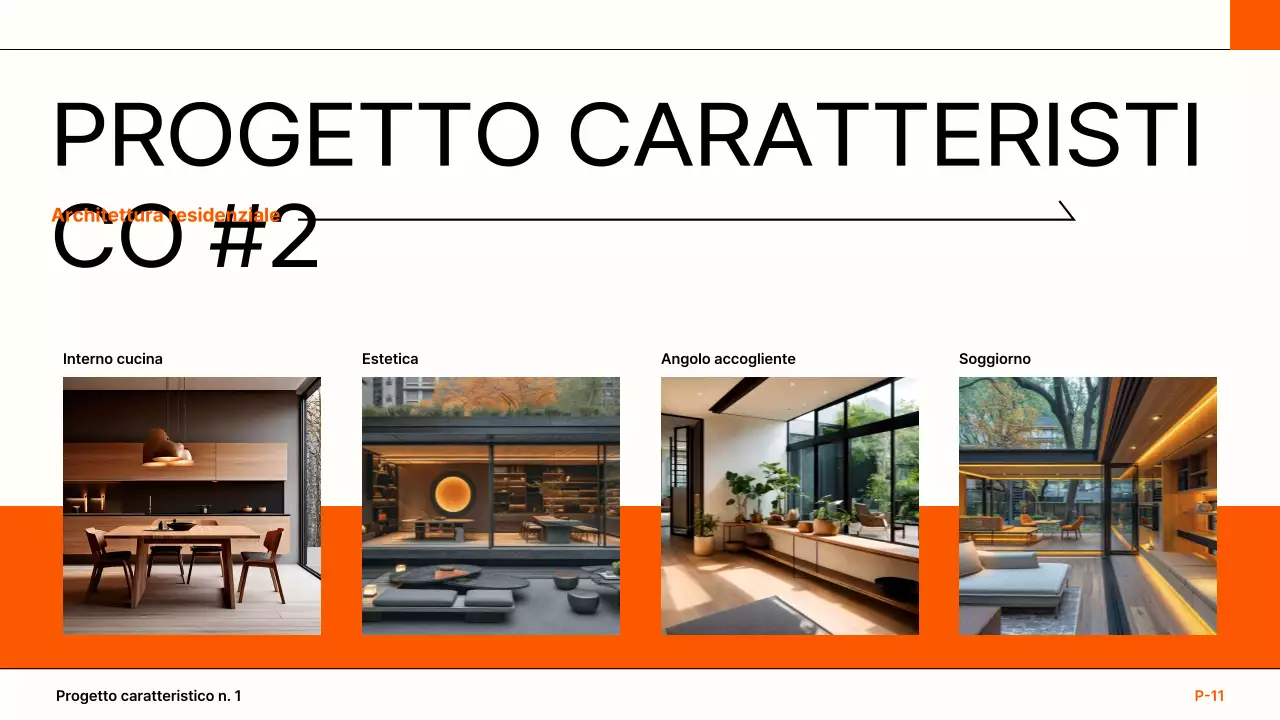 portfolio di architettura moderna arancione