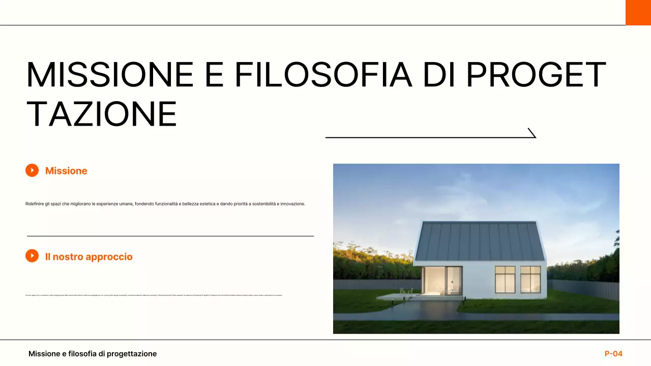 portfolio di architettura moderna arancione