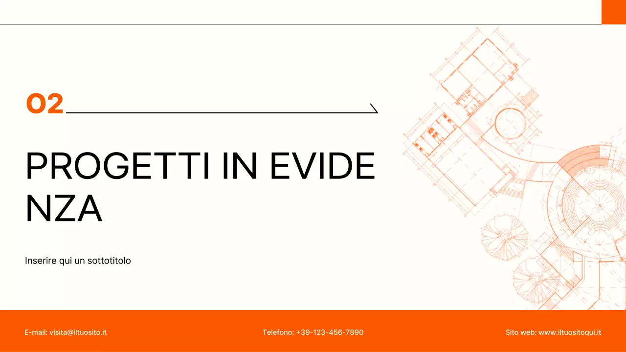 portfolio di architettura moderna arancione