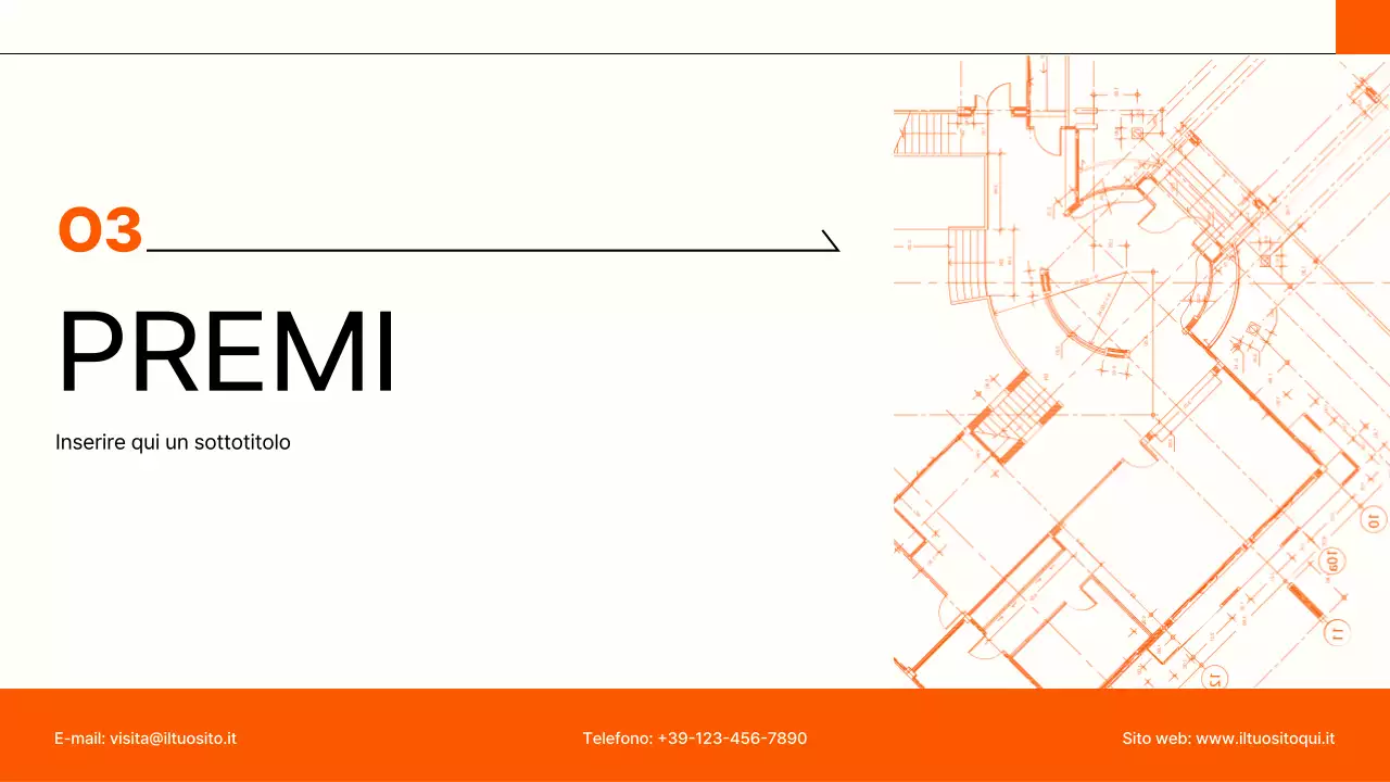 portfolio di architettura moderna arancione