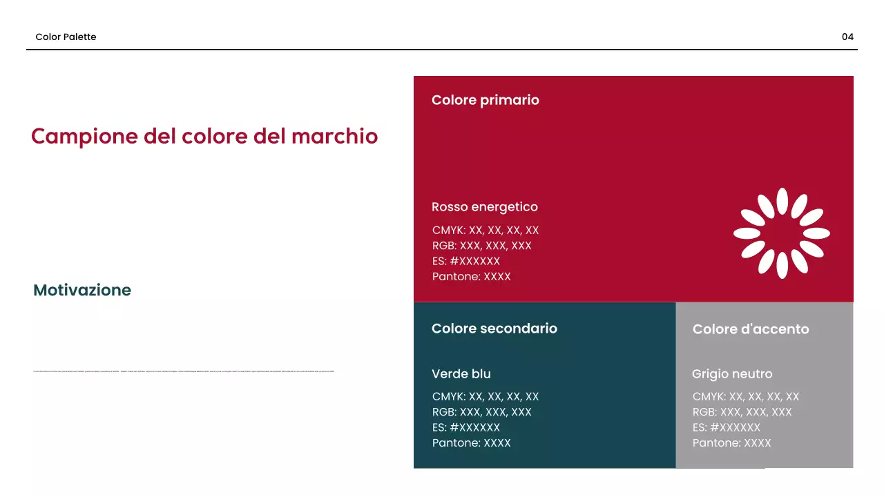 linea guida del marchio professionale rosso