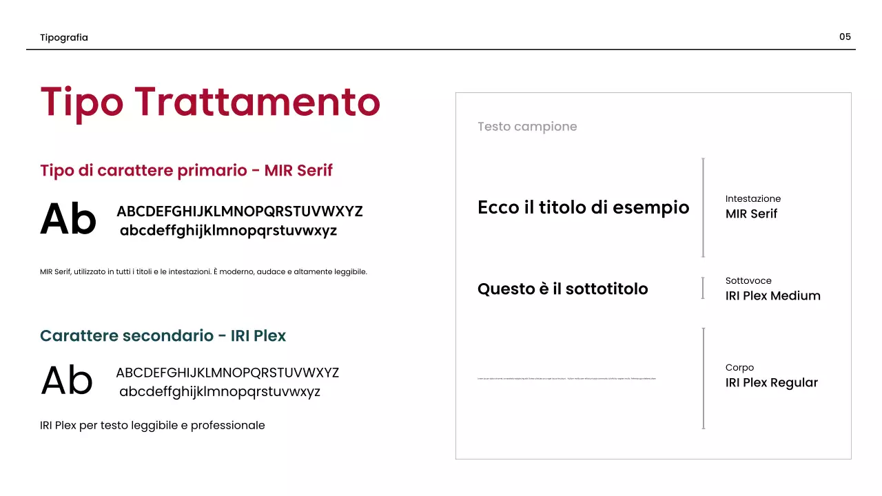 linea guida del marchio professionale rosso