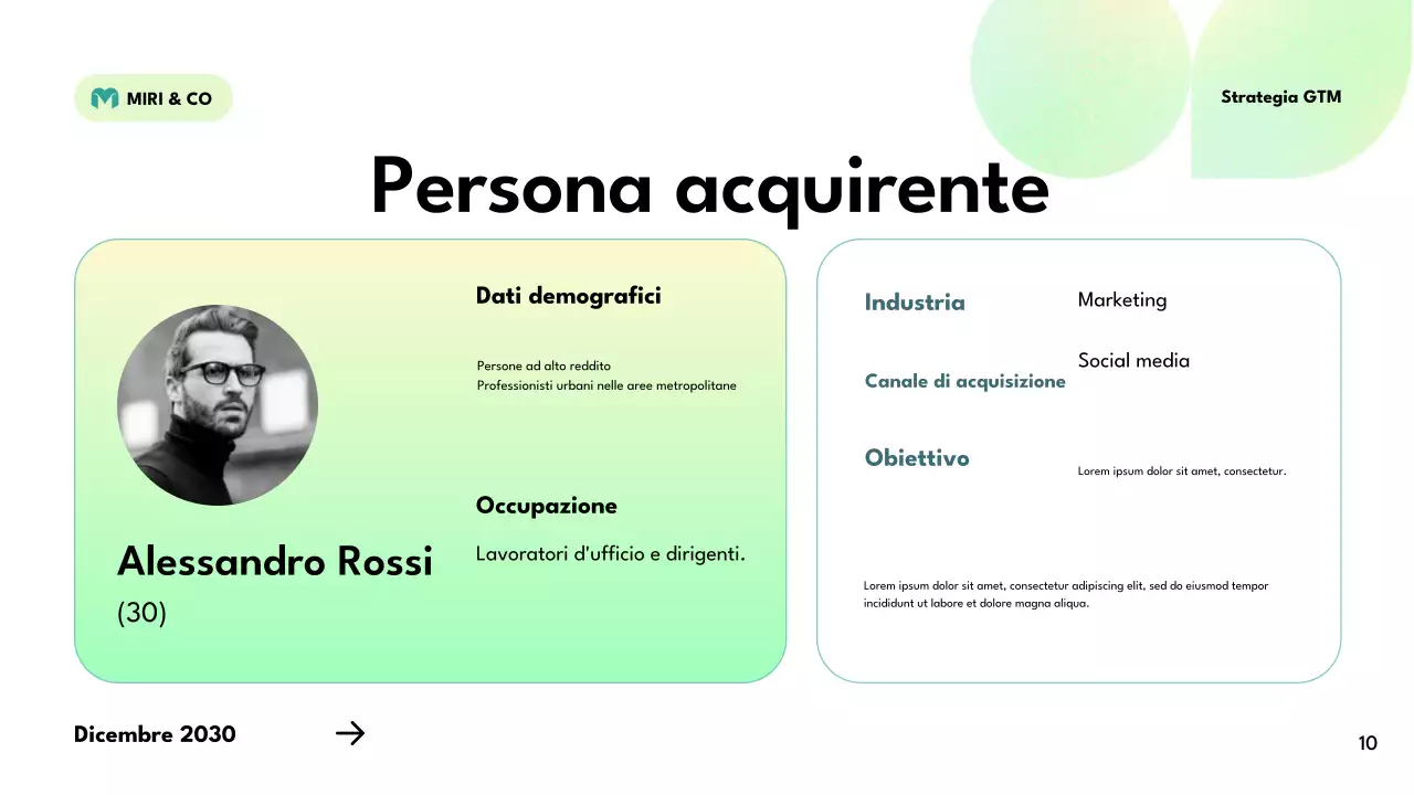 piano strategico verde moderno