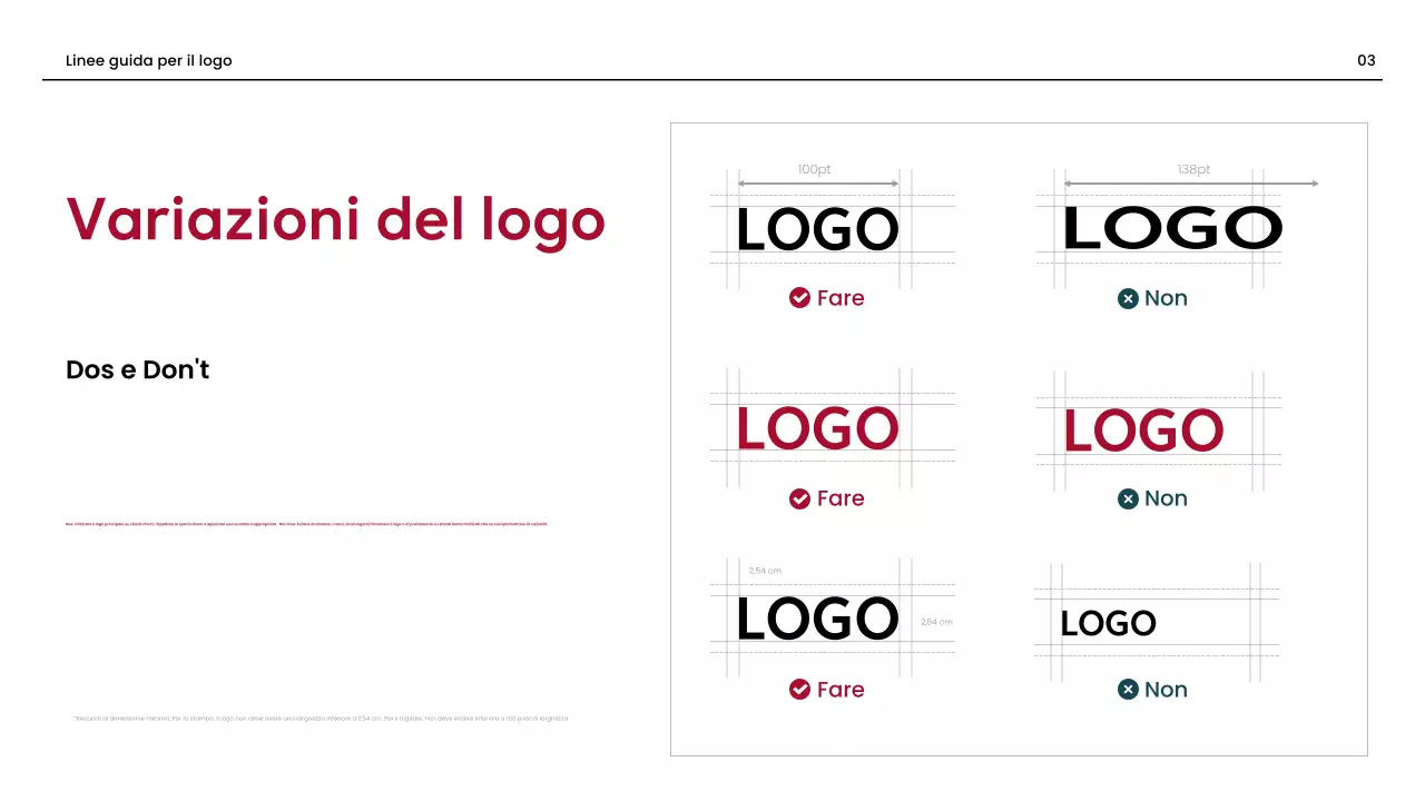 linea guida del marchio professionale rosso