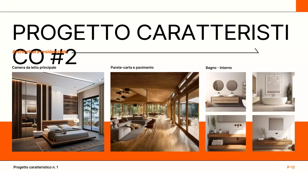 portfolio di architettura moderna arancione