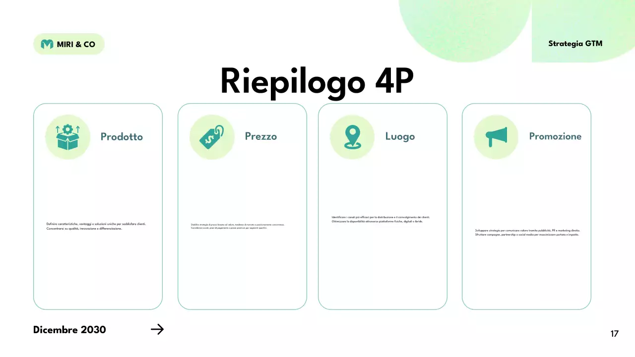 piano strategico verde moderno