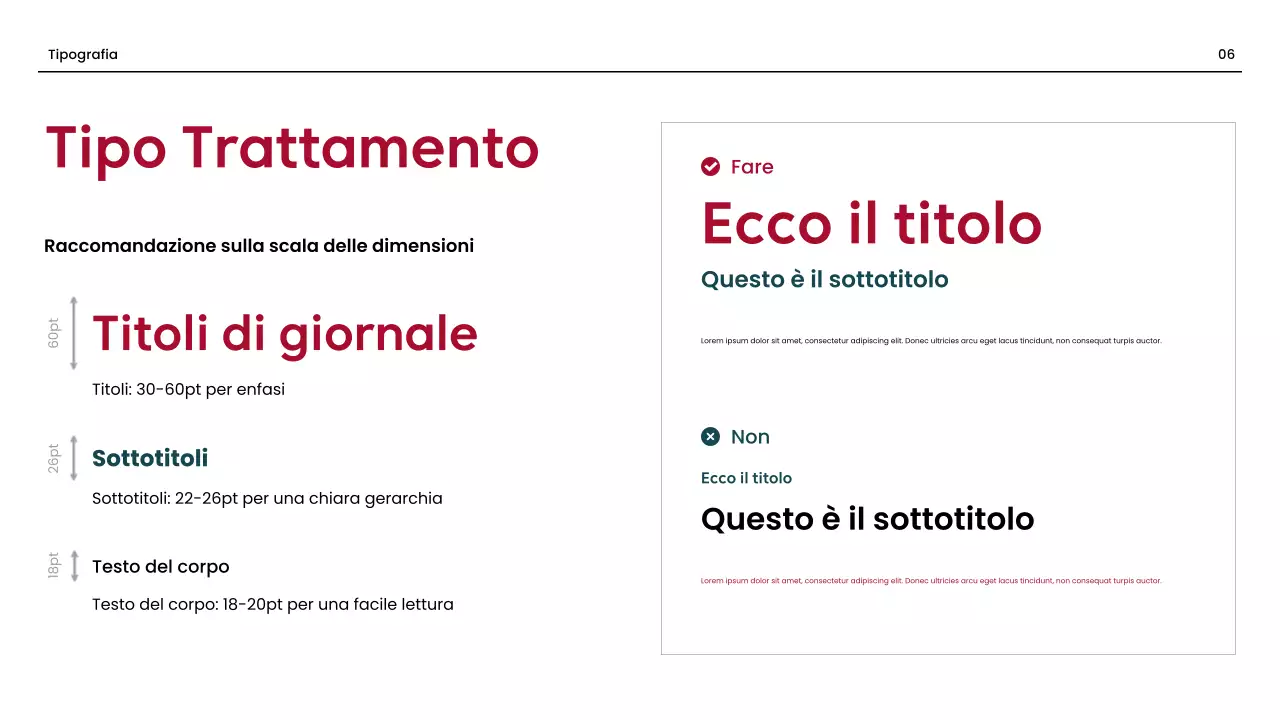 linea guida del marchio professionale rosso