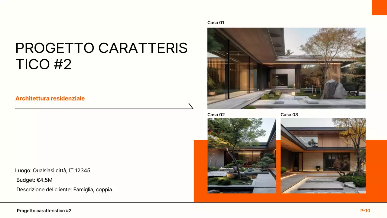 portfolio di architettura moderna arancione