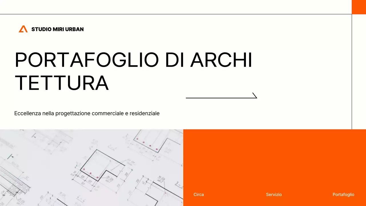 portfolio di architettura moderna arancione