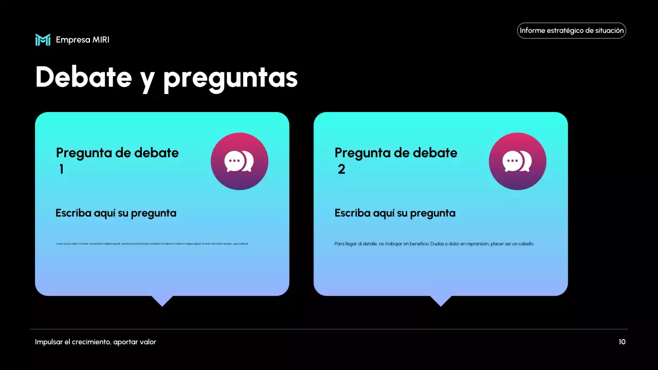 informe sobre la empresa moderna negra