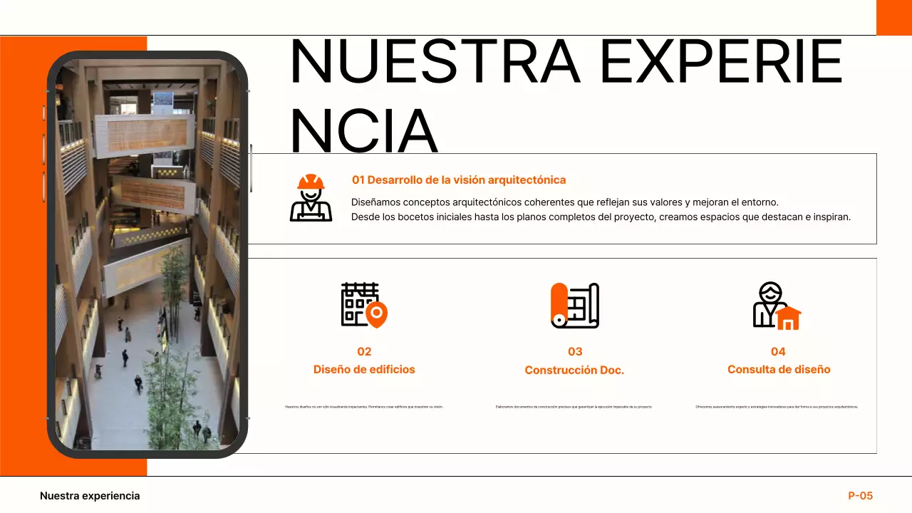 cartera de arquitectura moderna orange