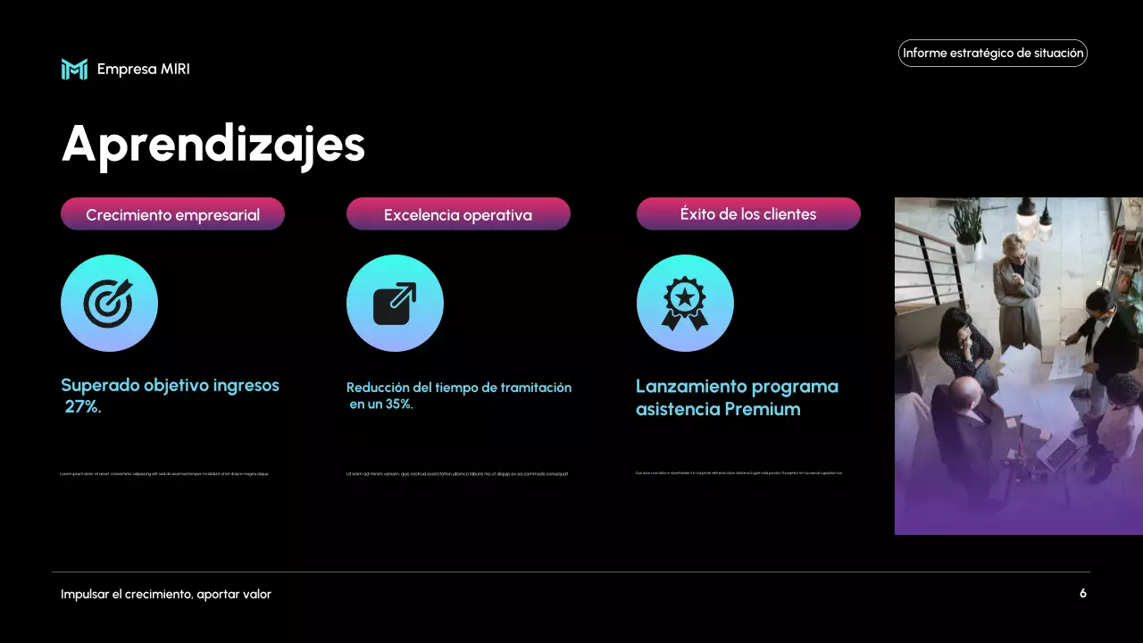 informe sobre la empresa moderna negra