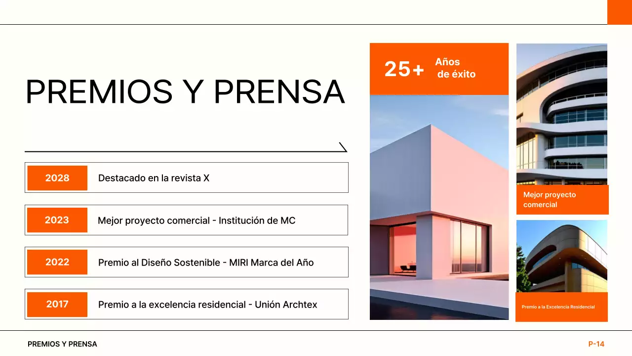 cartera de arquitectura moderna orange