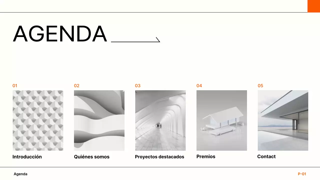 cartera de arquitectura moderna orange