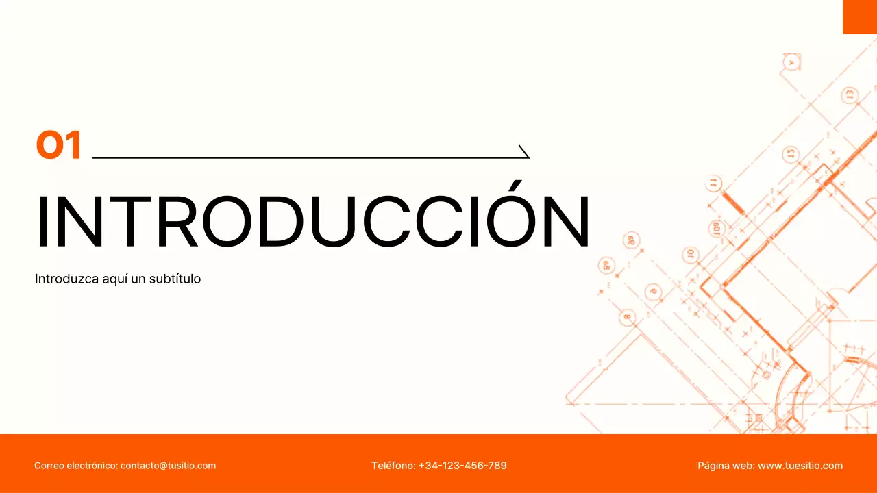 cartera de arquitectura moderna orange