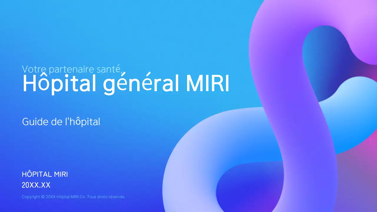 Guide de l'hôpital moderne bleu clair