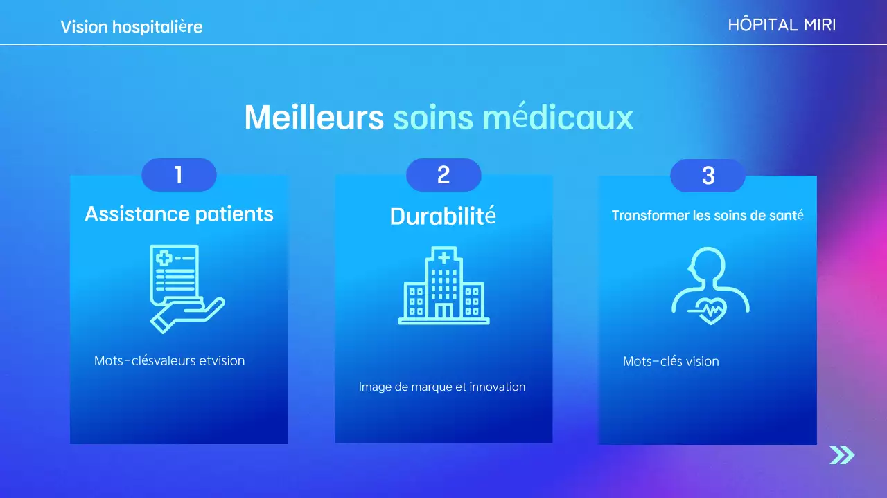 Guide de l'hôpital moderne bleu clair