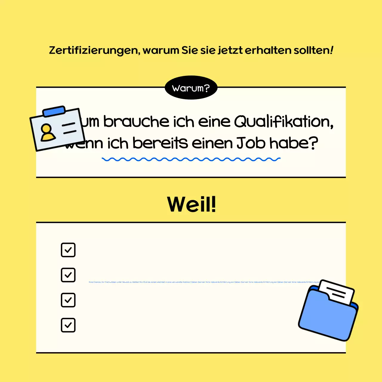 Gelbe Anzeige für saubere Zeugnisse