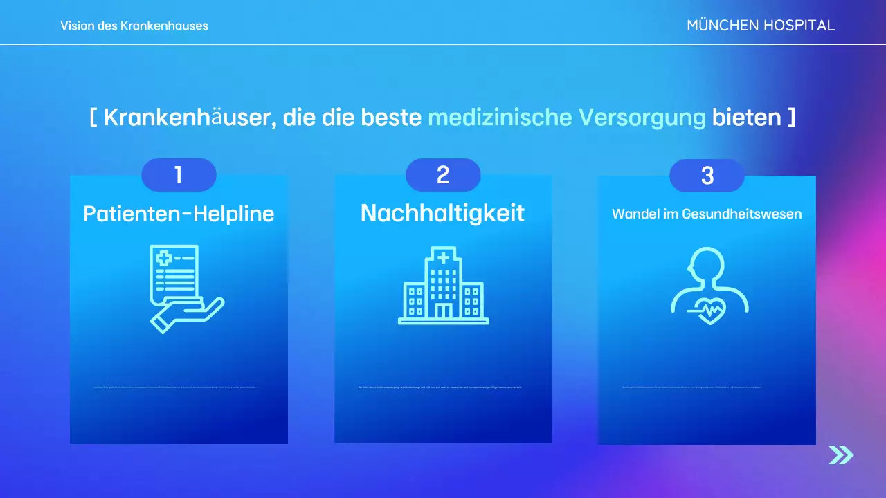 Hellblauer moderner Krankenhausführer