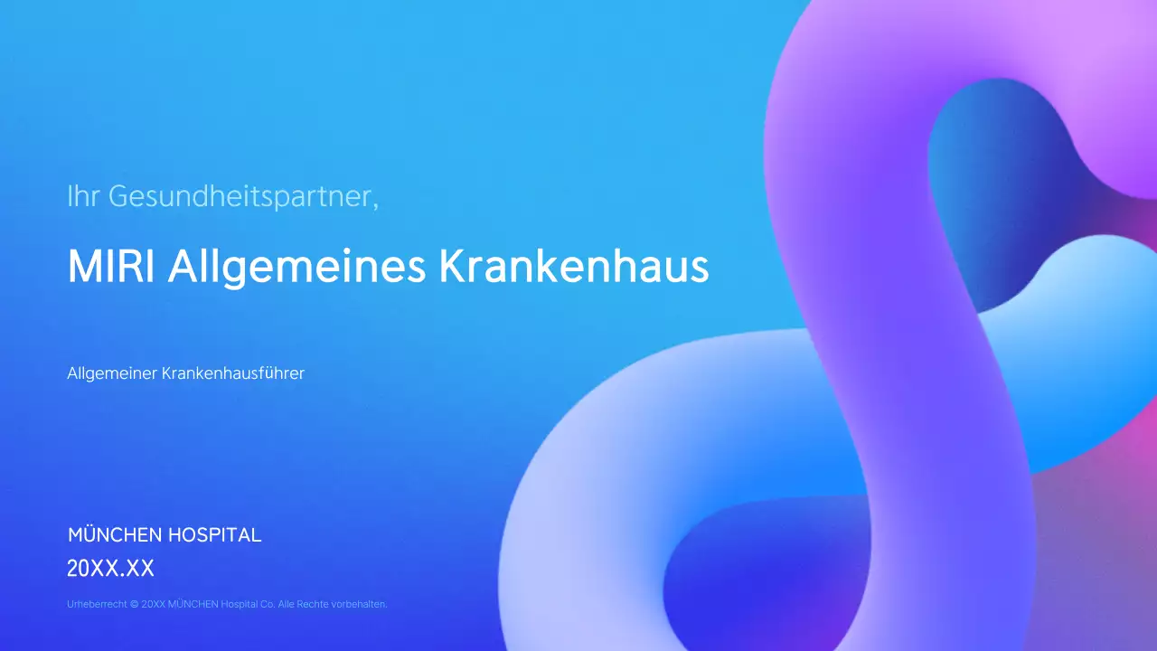 Hellblauer moderner Krankenhausführer