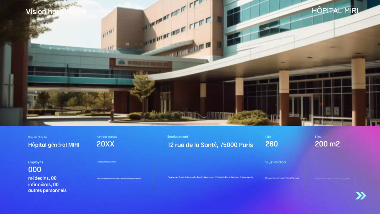 Guide de l'hôpital moderne bleu clair