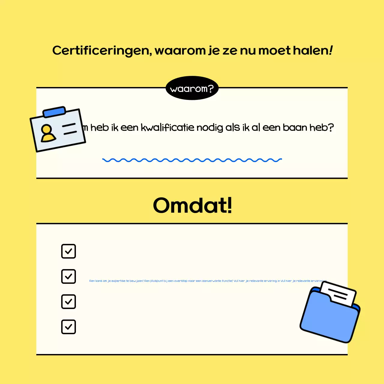 Gele advertentie voor schone referenties