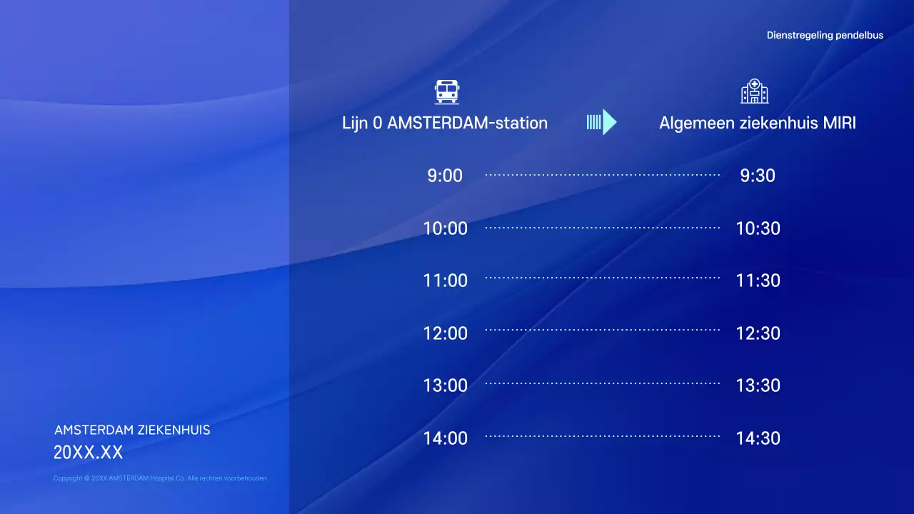 Lichtblauwe moderne ziekenhuisgids