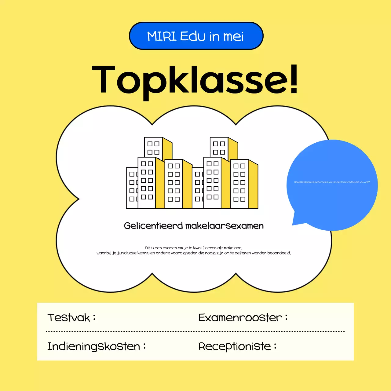 Gele advertentie voor schone referenties