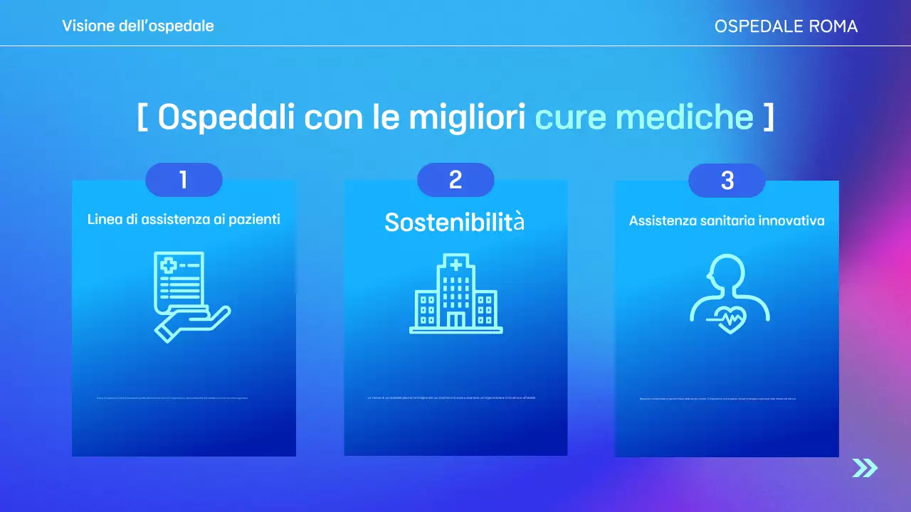 Guida ospedaliera moderna di colore azzurro