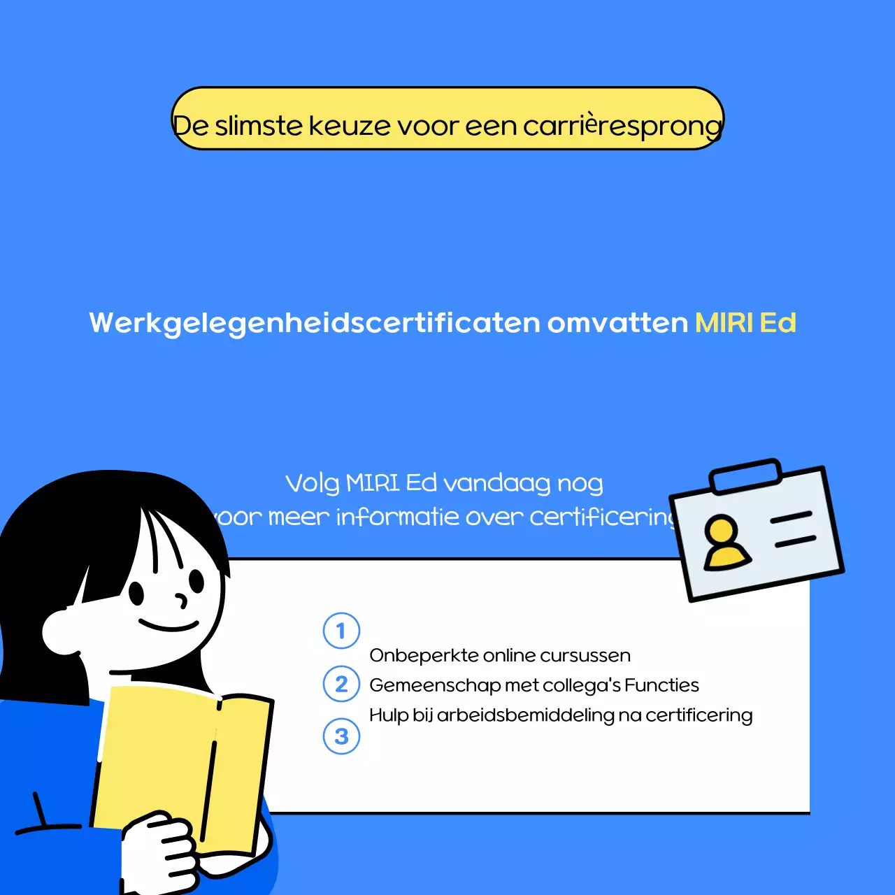 Gele advertentie voor schone referenties