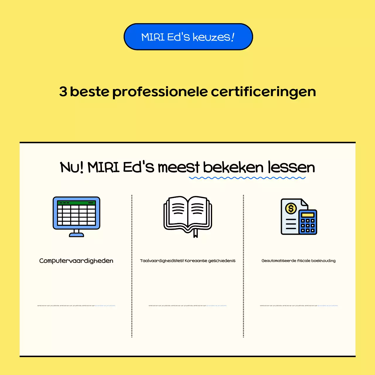 Gele advertentie voor schone referenties
