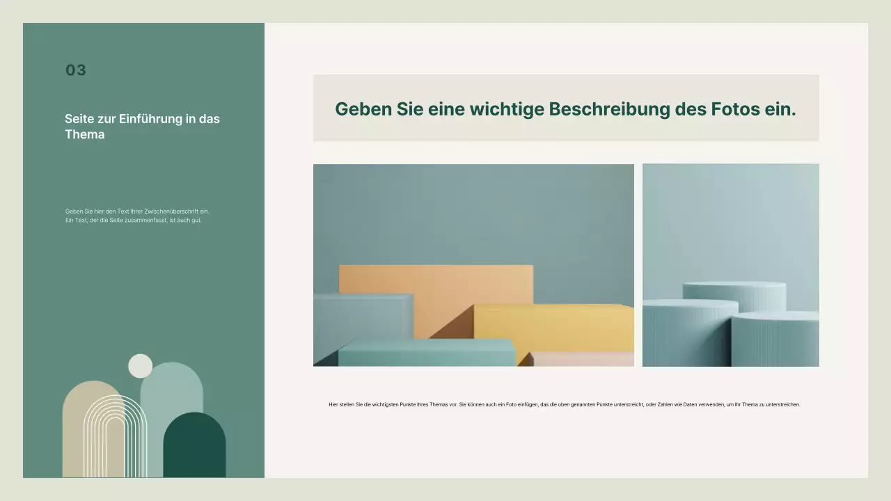 Beigefarbenes, sauberes Präsentationsdeck