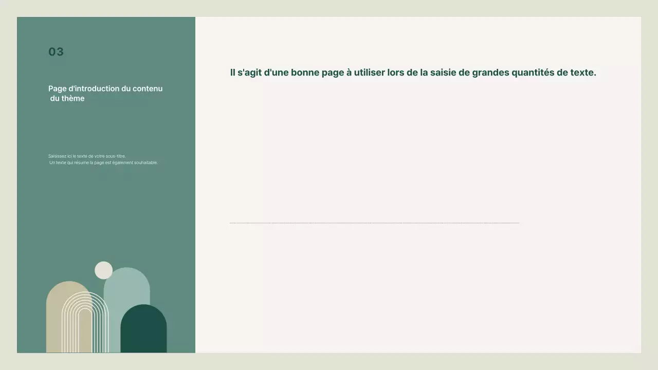 Présentation beige et propre