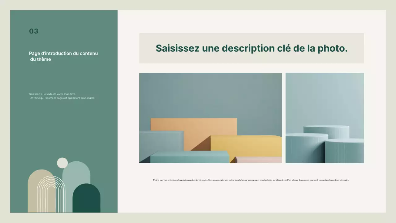 Présentation beige et propre